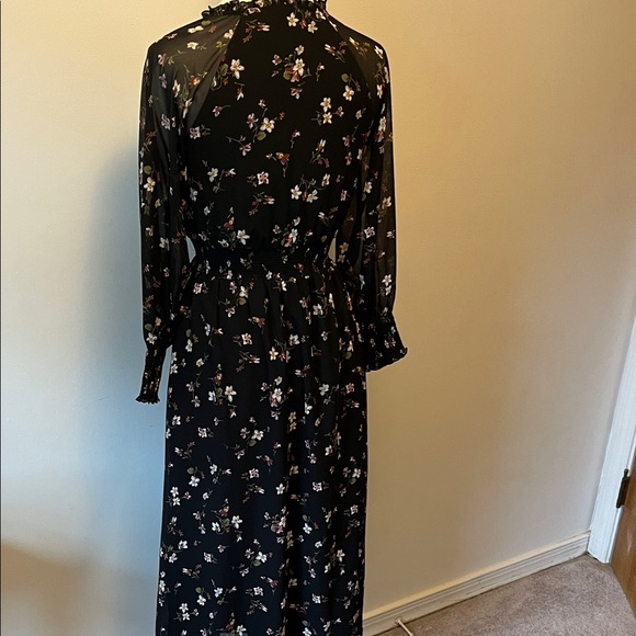 Madewell Backyard Blooms Black Floral Long Sleeve Dress XS - Picture 5 of 10